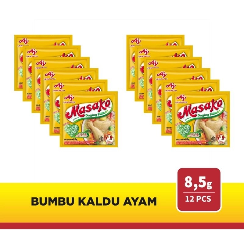 

Masako Penyedap rasa ayam - sapi 1 renceng isi ( 12 pcs )