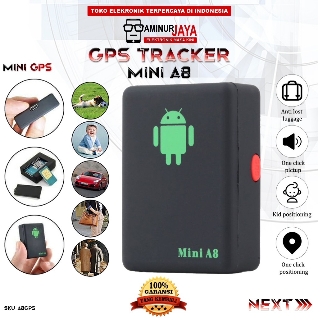 Smart GPS Tracker Mini A8 Alat Pencari Pelacak Posisi Traking Lokasi Dan Perekam Suara Jarak Jauh Tr