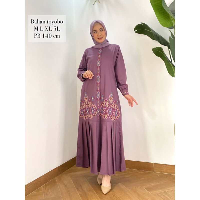 GAMIS KATUN TOYOBO/GAMIS TOYOBO BORDIR/GAMIS TERBARU/TOYOBO BORDIR by ridd