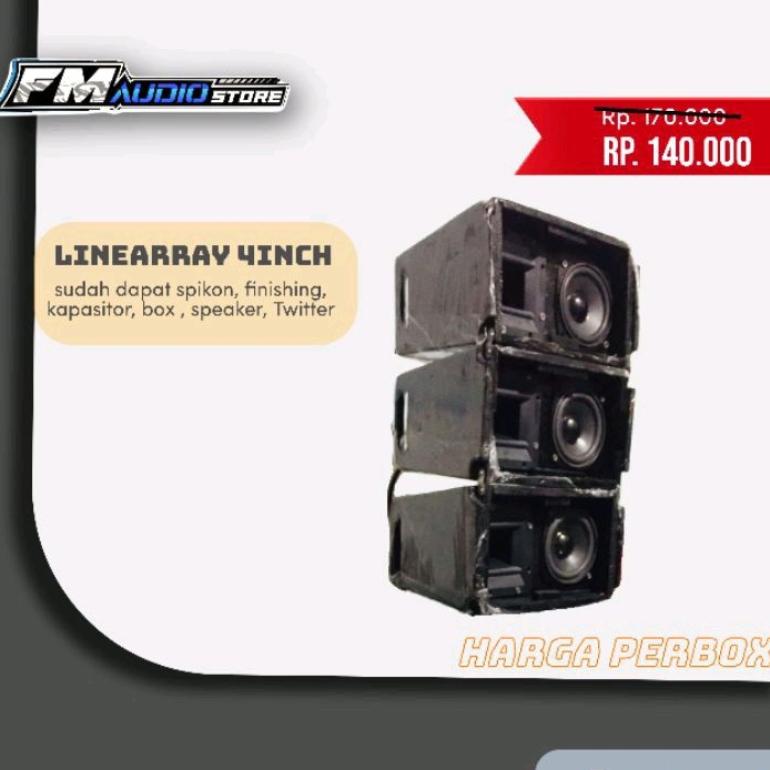 linearray 4inch / line array 4inch single siap colok ke power