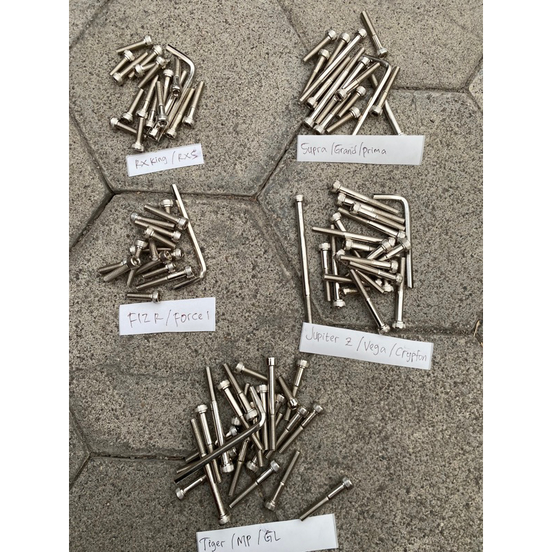 baut L mesin motor tiger mp fizr foswan rxking supra grand