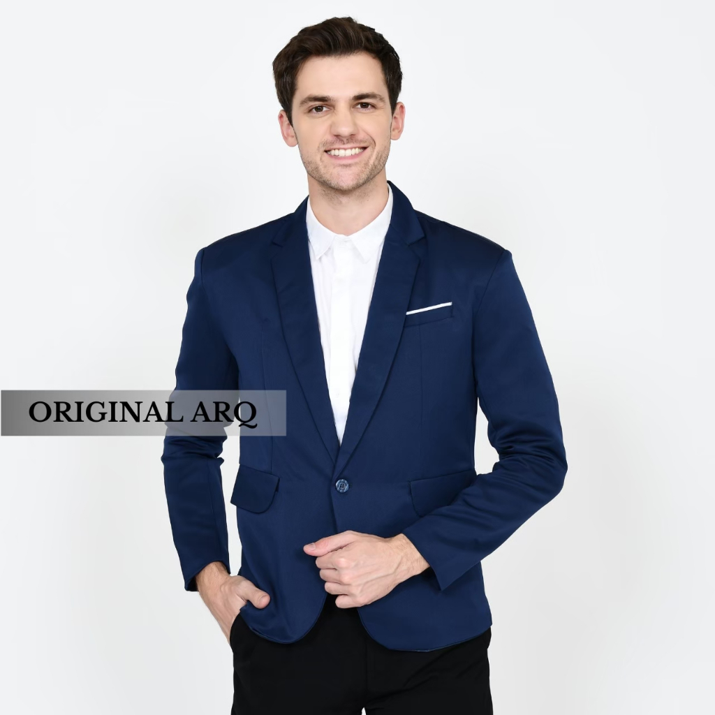 Jas Blazer Pria Slimfit Polos - Blazer Pernikahan - Jas Perkantoran - Blazer Wisudahan Kampus Pesant