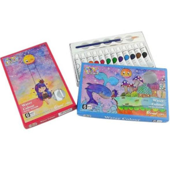 

NDM WATER COLOR I CAT AIR 6 ML X 12 WARNA (PALET DAN KUAS)