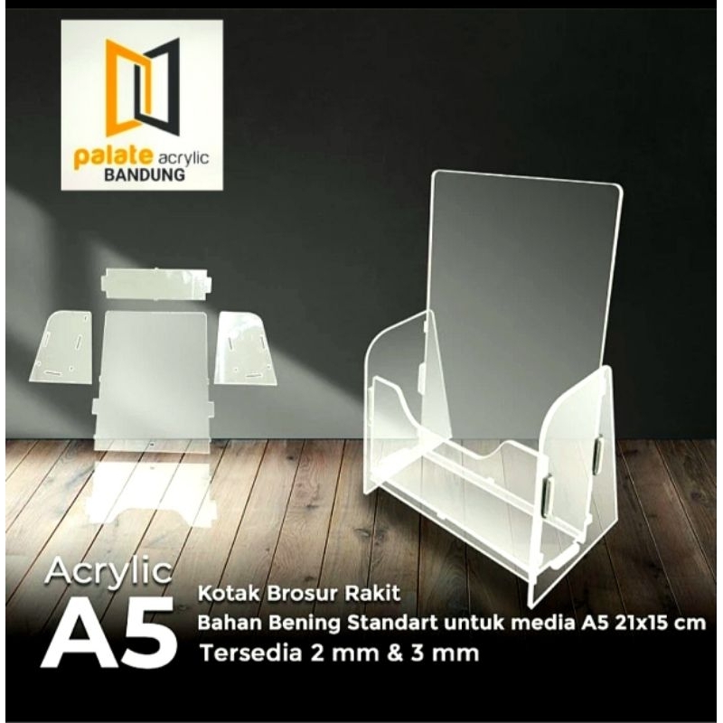 

AKRILIK KOTAK BROSUR A5/ TEMPAT BROSUR AKRILIK/ BOX BROSUR ACRYLIC