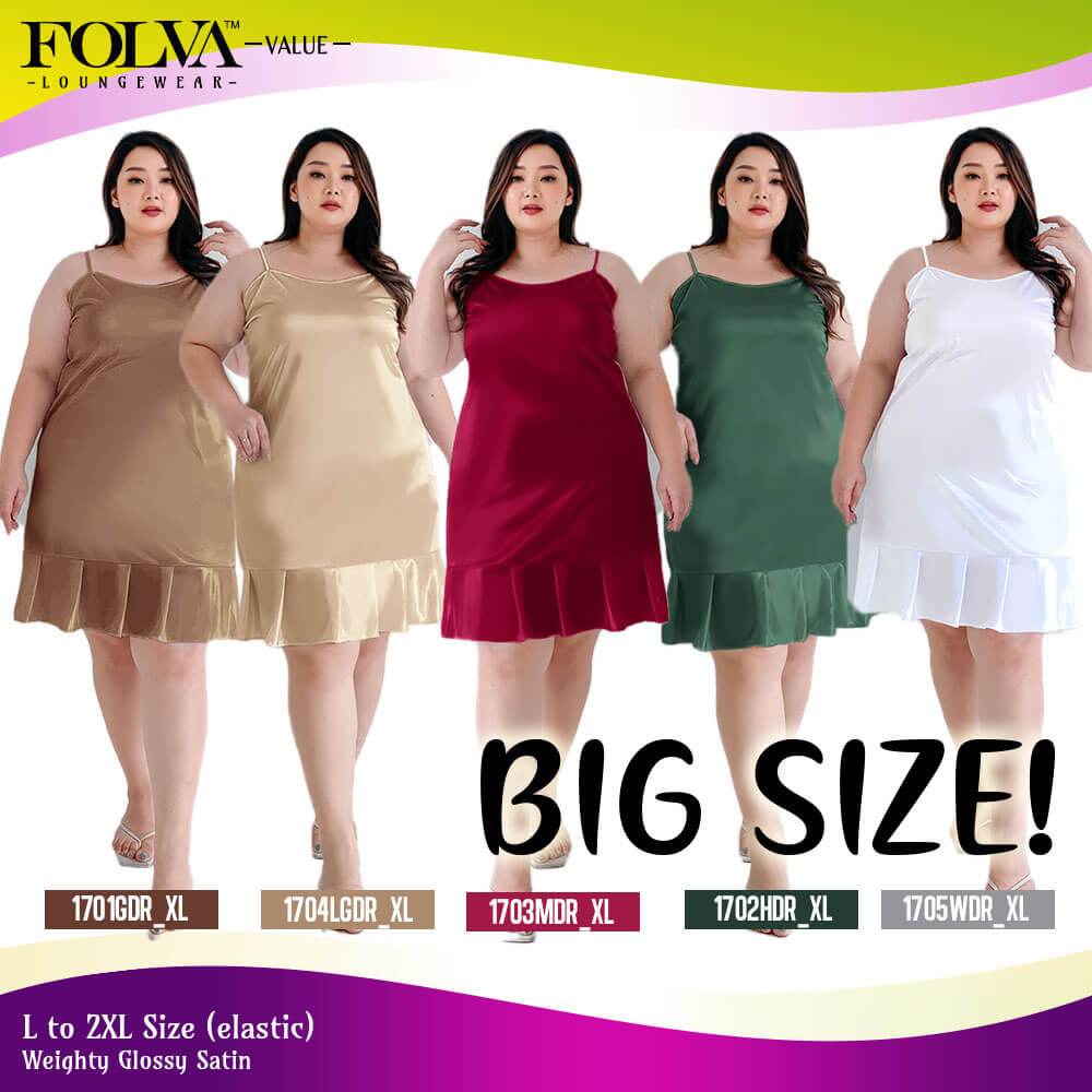 FOLVA Dress Tanktop Baju Tidur Daster Wanita Satin Big Size Jumbo