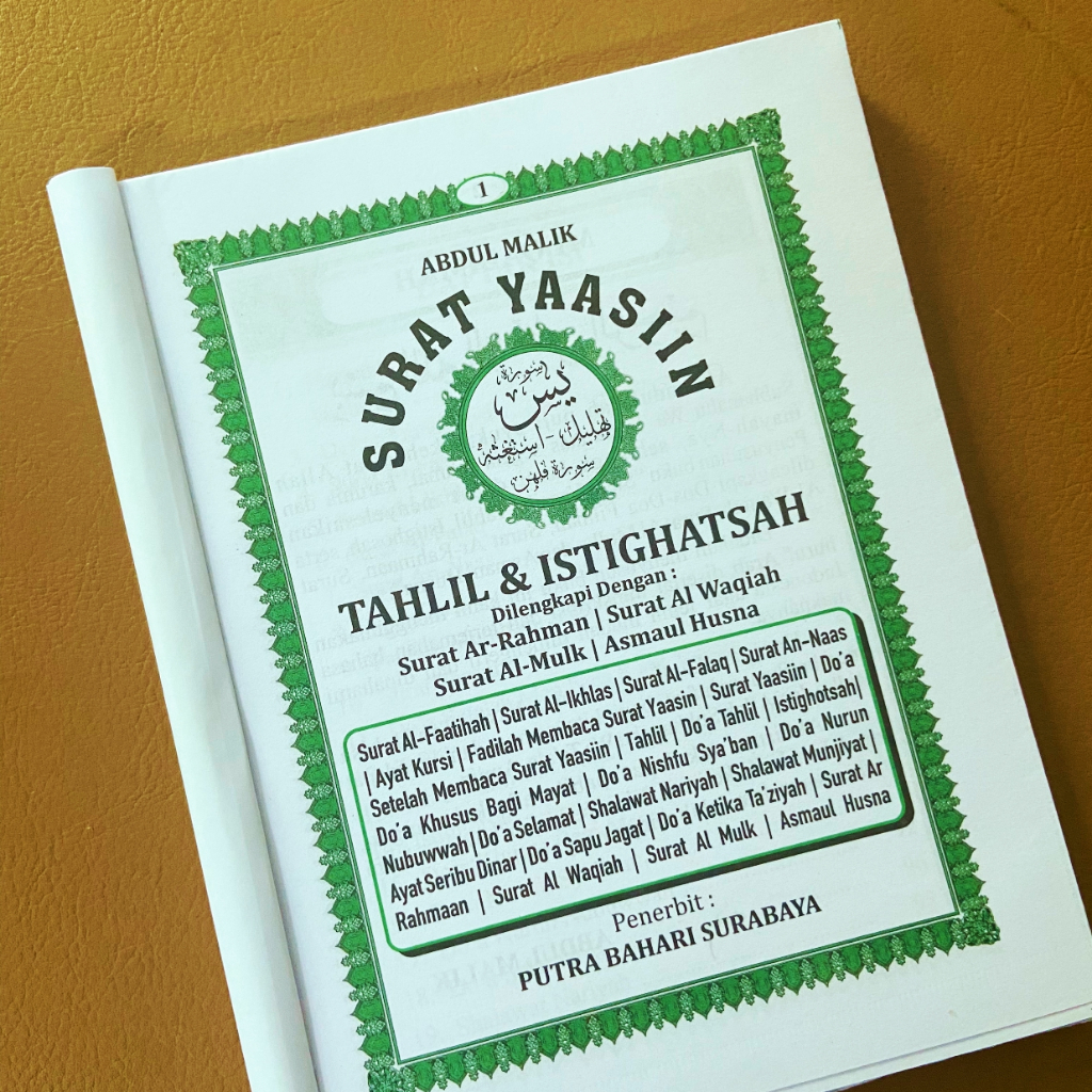 Blangko Buku Yasin 128 Halaman Tanpa Cover List Hijau / Putra Bahari Terjemah
