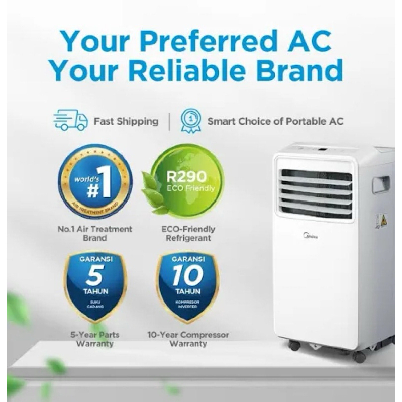 Ac Portable Midea 1/2pk