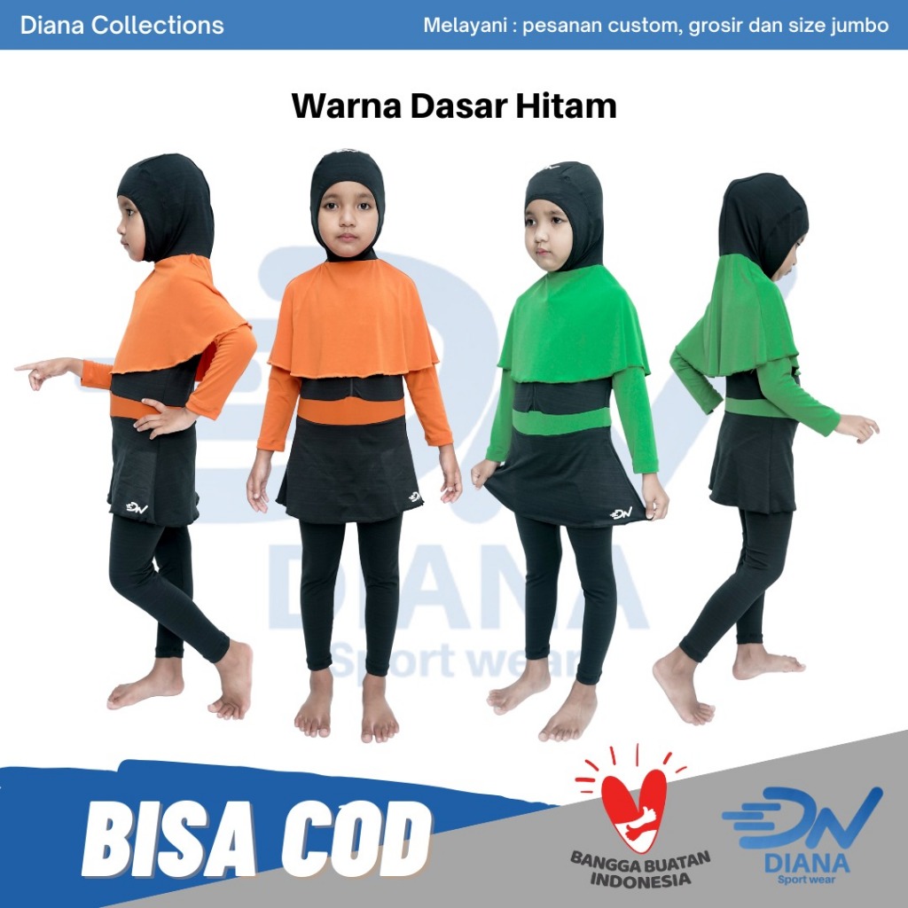 Baju renang anak muslim | Baju renang anak perempuan muslim | Pakaian renang anak perempuan muslim T