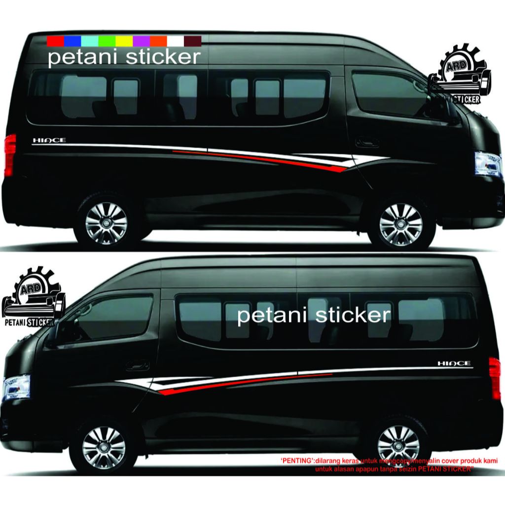 HIACE STIKER MOBIL HIACE TOYOTA TERBARU LIST CUTTING STIKER