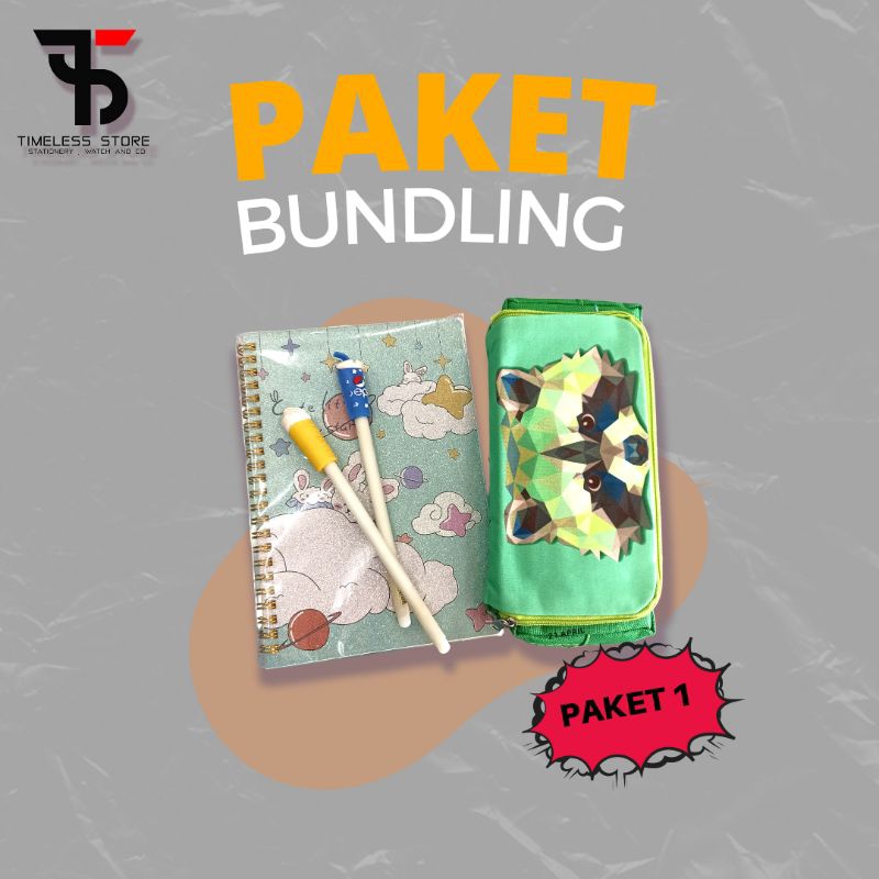 

PAKET BUNDLING 1 (BOLPEN,BUKU,TEMPAT PENSIL)