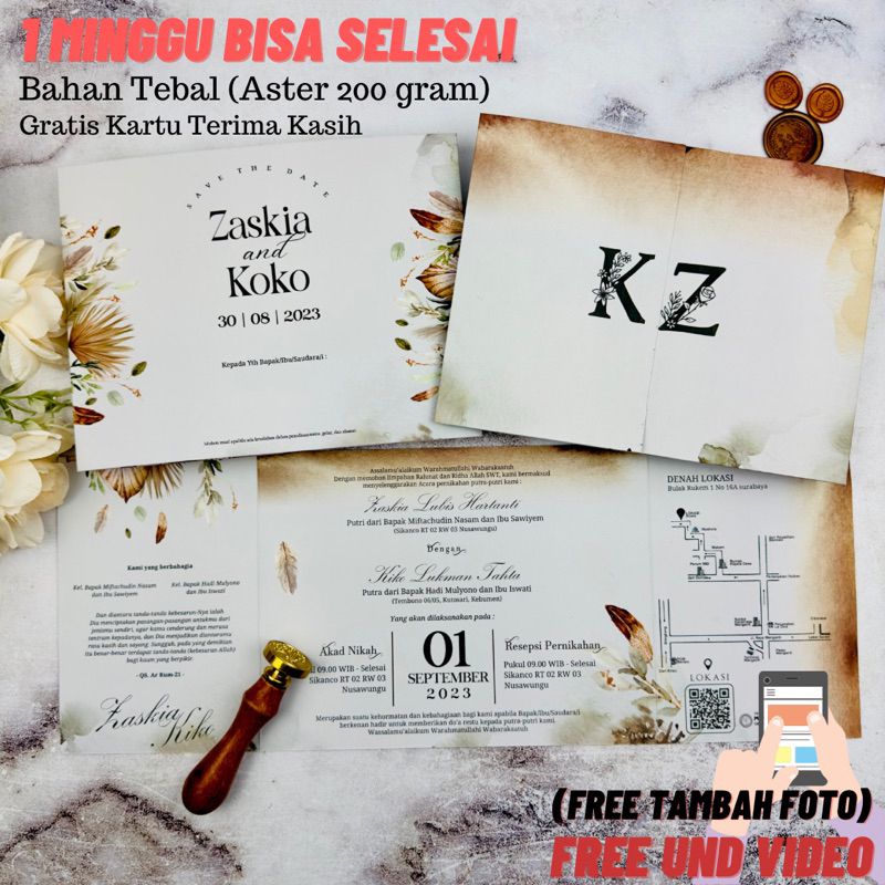 Undangan Pernikahan Murah,Bagus,Lucu,Elegant | GRATIS UND VIDEO/WEBSITE*
