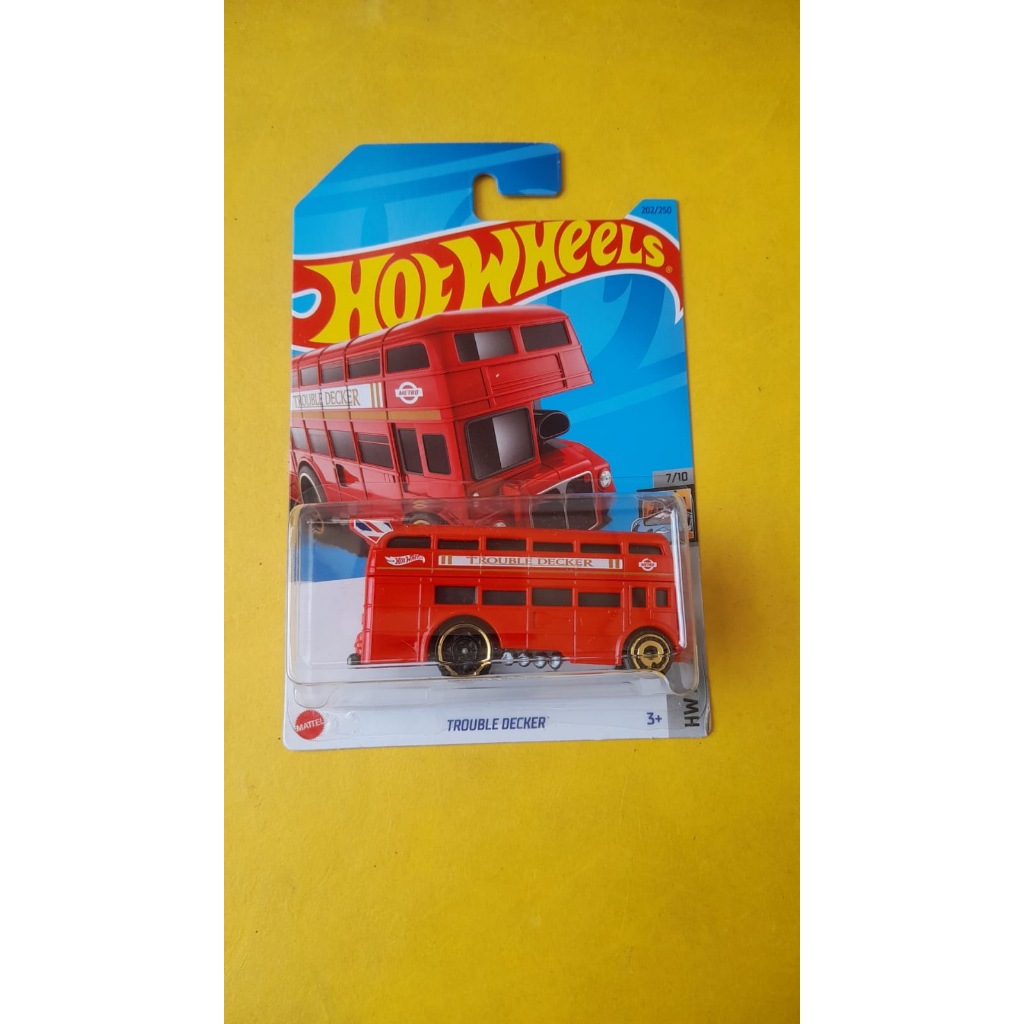 HOTWHEELS HOT WHEELS TROUBLE DECKER MERAH l Lot L 2023 l London School Bus l Bus Sekolah l Mainan Mi