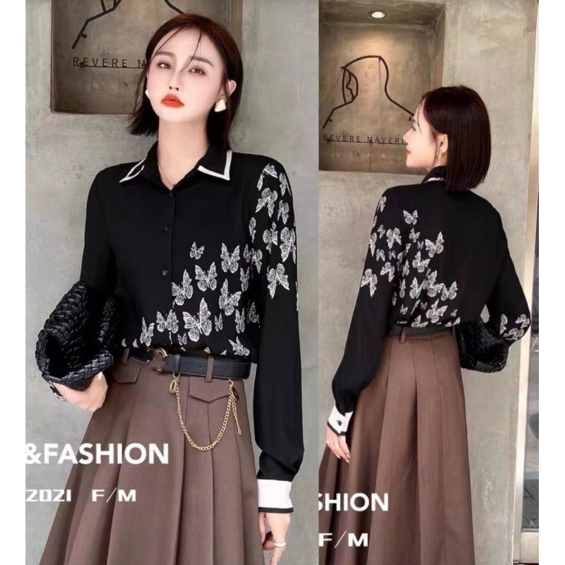 PAKAIAN WANITA BAJU ATASAN HEM KEMEJA IMPORT 1