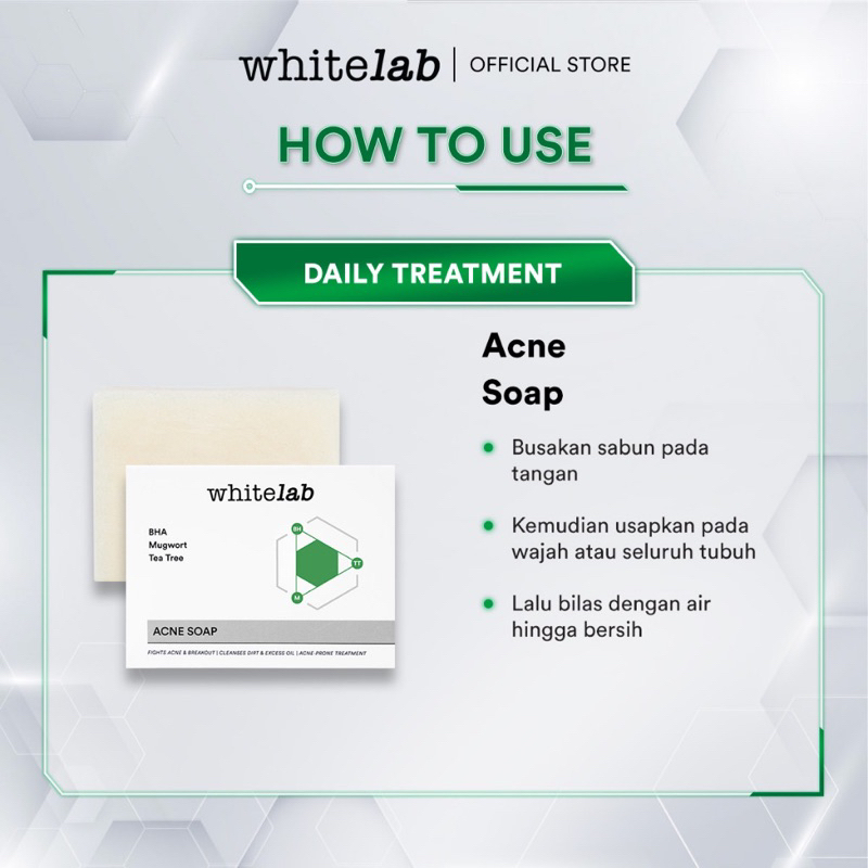 Whitelab Acne Soap Sabun whitelab wajah dan badan kulit berjerawat WHITELAB