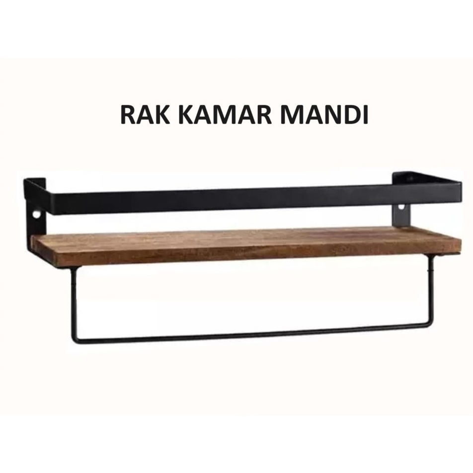 RAK DINDING KAMAR MINIMALIS / RAK DINDING BESI KAYU MINIMALIS