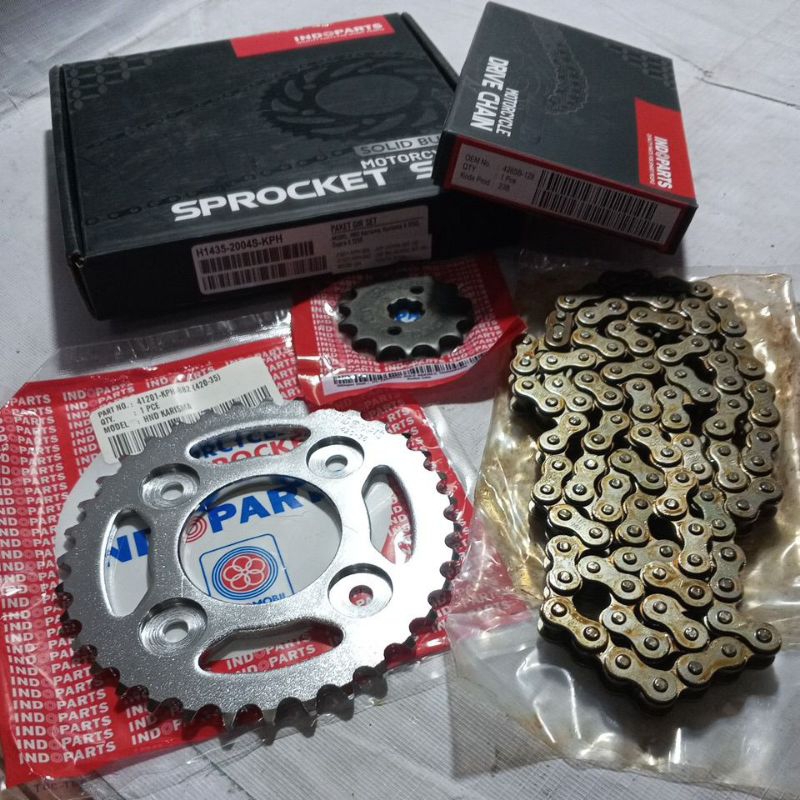 GEAR SET HONDA KARISMA / SUPRA X 125 R / KARISMA X 125 MERK INDOPARTS /GEAR PAKET