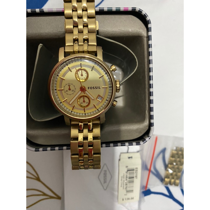 Fos*il Boyfriend Chronograph gold watch original ES2197
