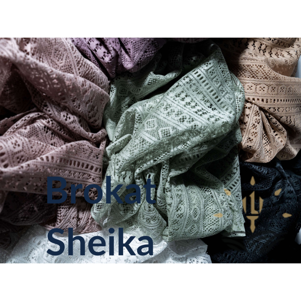 Kain Kebaya Brokat Salur Malika Kain Brukat Sheika Lebar 1.5m (per 0.5m)