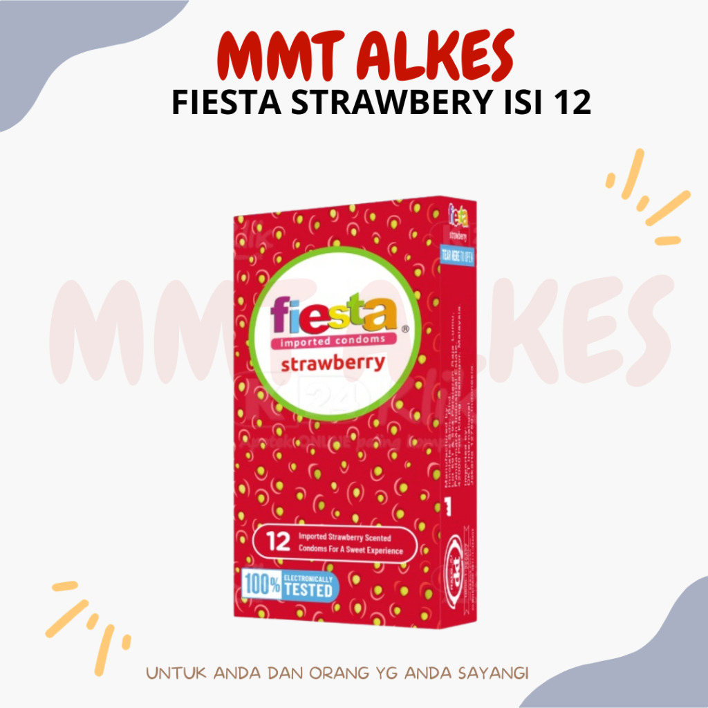 Kondom Fiesta Isi 12 Sachet / Max Dotted / Party Pack / Strawberry / Kondom Bergerigi / Kondom Rasa 