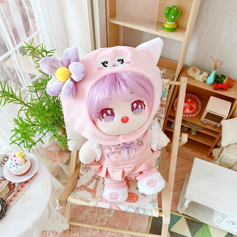 Boneka Katun 20cm Fullset Pakaian Dengan Kerangka Tanpa Pipi Merah Cotton Doll 20cm Fullset Ready St