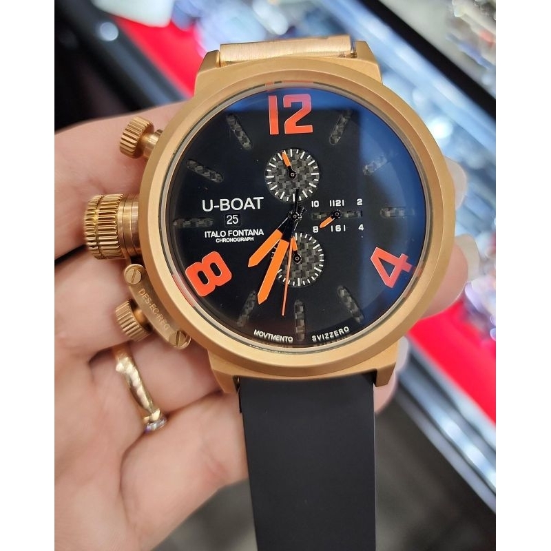 Jam Tangan Pria Merk U-Boat Seri U1001 Italo Fontana Baterai Stainless