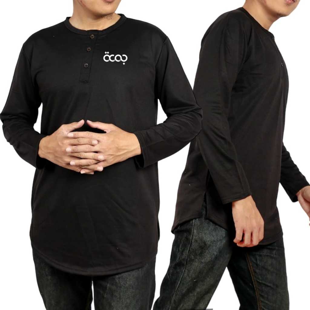 koko kurta dewasa kaos muslim pria baju kurta pakistan baju koko pria lengan panjang kaos kurta pria