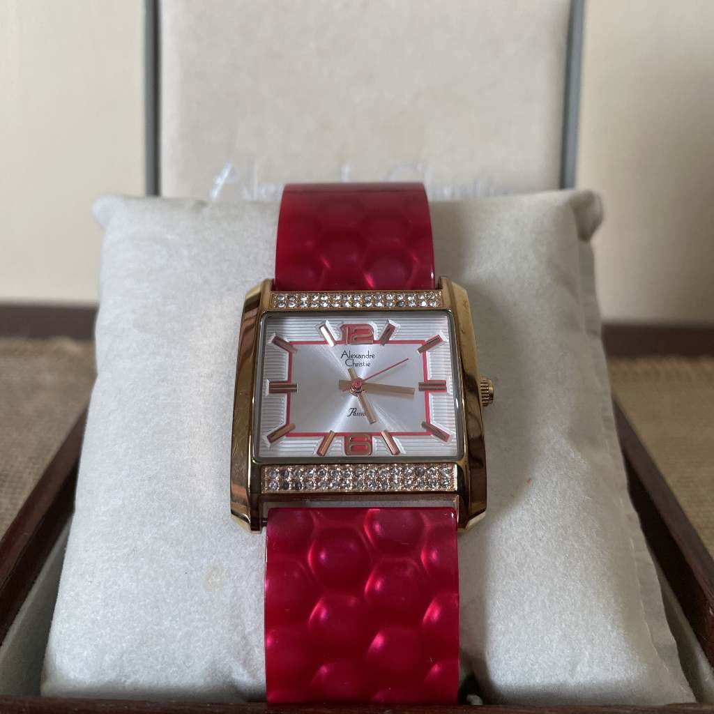 Jam Tangan Wanita Alexandre Christie Original AC 2526LH | Red