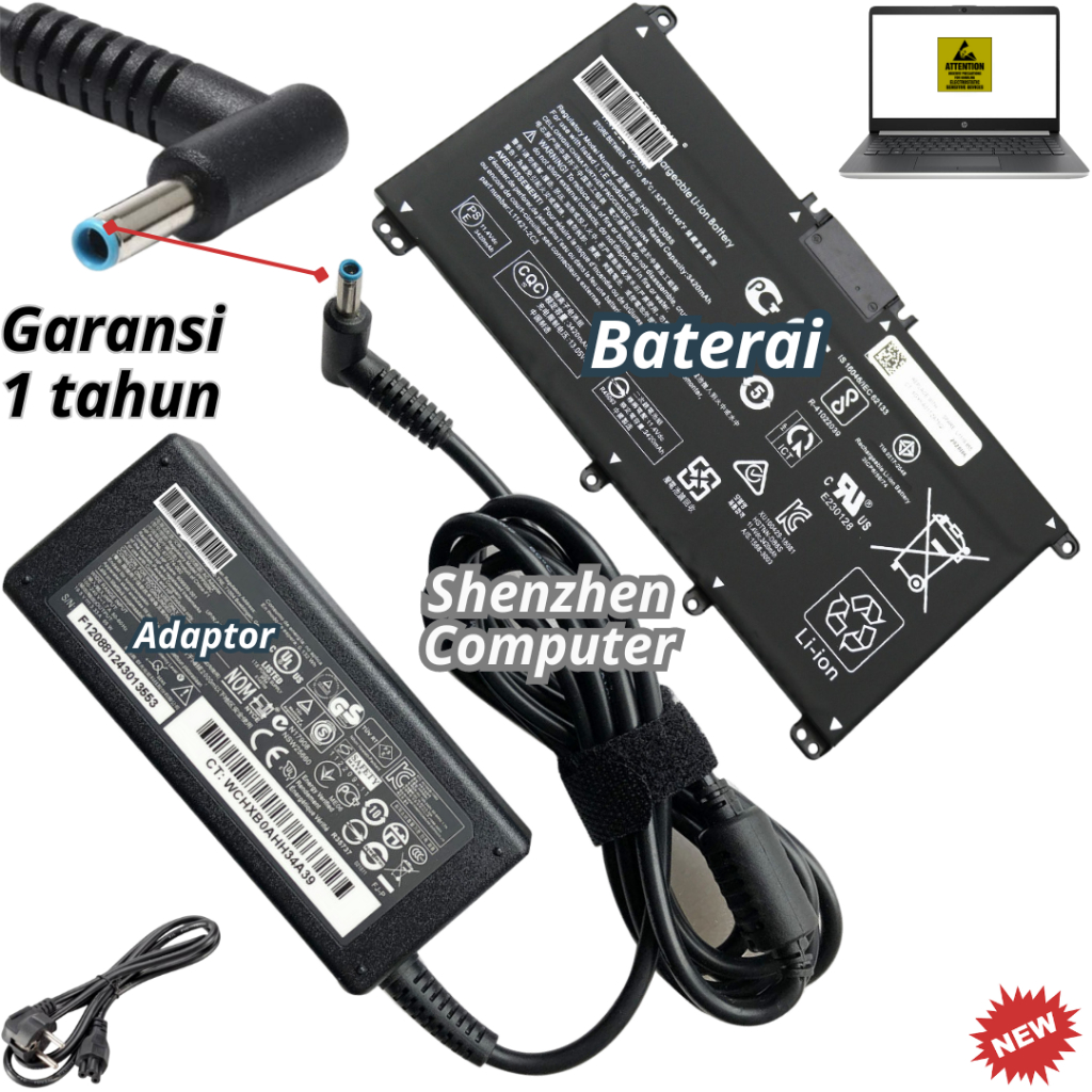 Charger baterai HP 15-DB0066WM DB0069WM DB1100NY DB0003CA DB1200NY HT03XL battery adaptor adapter