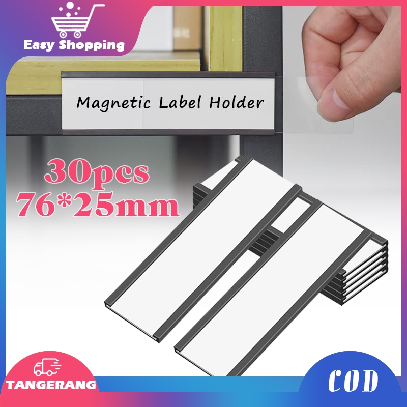 

30pcs Magnetic Label Holder 76x25mm Label Harga Tempel Dirak Name Tag Price Tag Magnetik