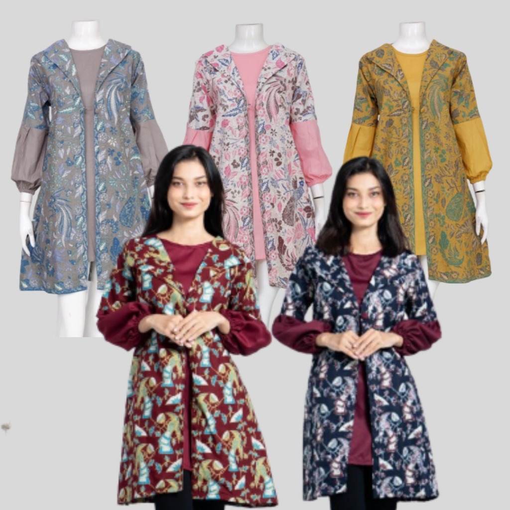 TUNIK PERTIWI 01 JUMBO | LANGITJUA BATIK SOLO - ATASAN BATIK WANITA GALIH AYU
