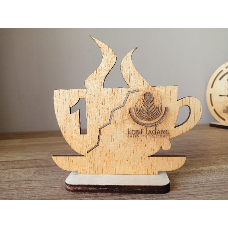 Nomor Meja Kayu Unik Free Logo Custome