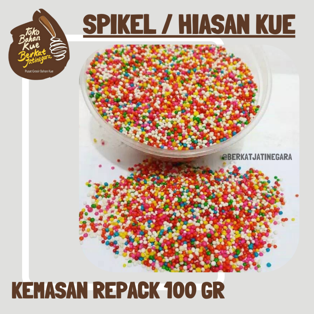 

SPIKEL REPACK 100 G/ HIASAN KUE / REPACK 100 GR