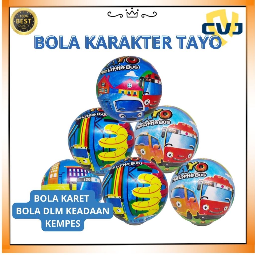 Mainan Bola Karet / Bola Karet Karakter Tayo CVJ