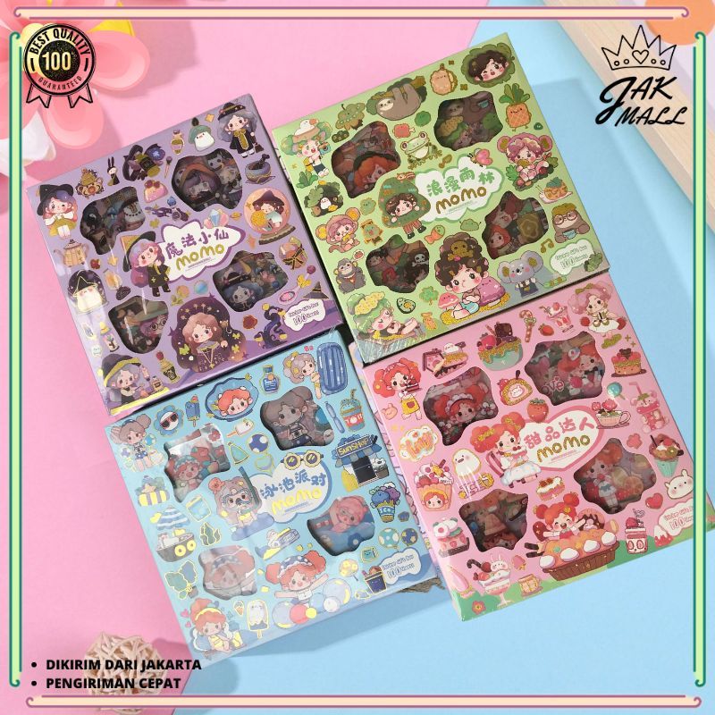 

Stiker Momo 5 Box Motif Kartun Korea Lucu Anti Air Dekorasi Handbook Scrapbook DIY JM