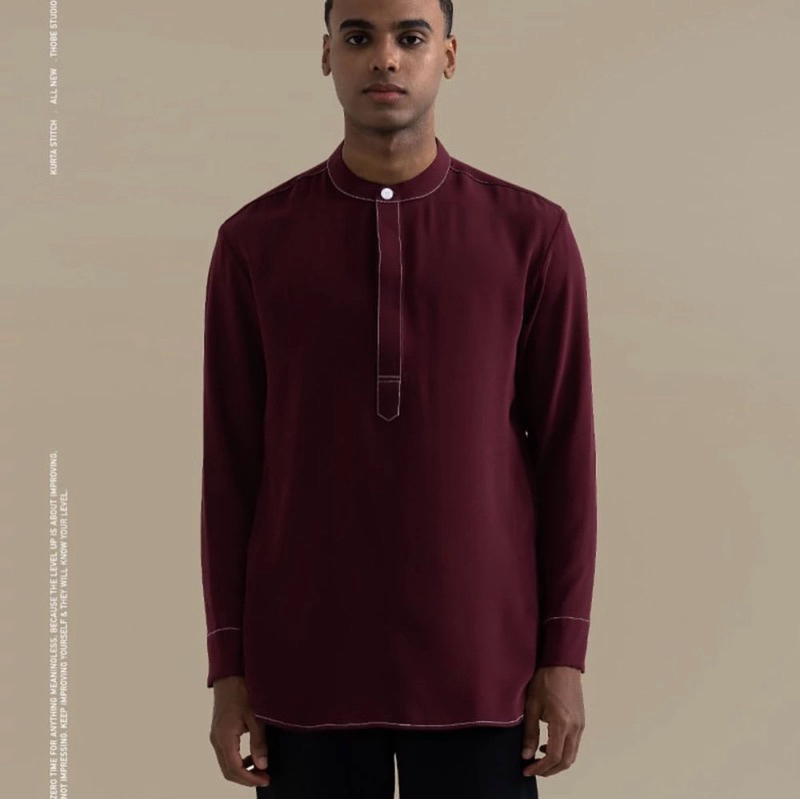 Kurta Stitch Thobe Studios Dark Maroon XXL