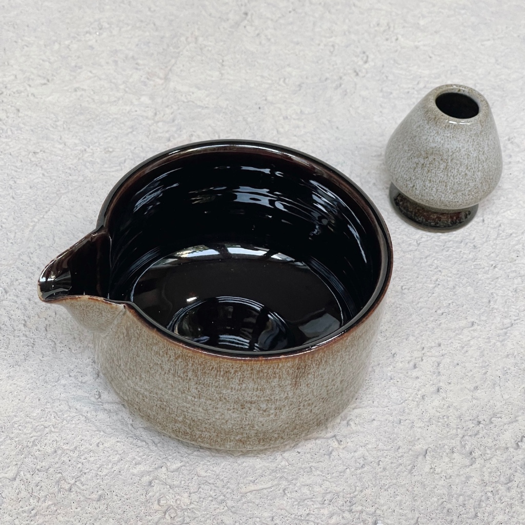 Matcha Bowl + Chasen Holder Ceramic Premium 13