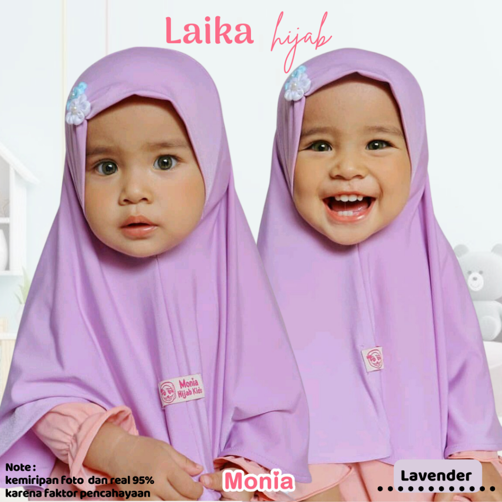 Monia jilbab balita - Laika S  1 - 2th hijab bayi perempuan Jersey premium grosir hijab bayi
