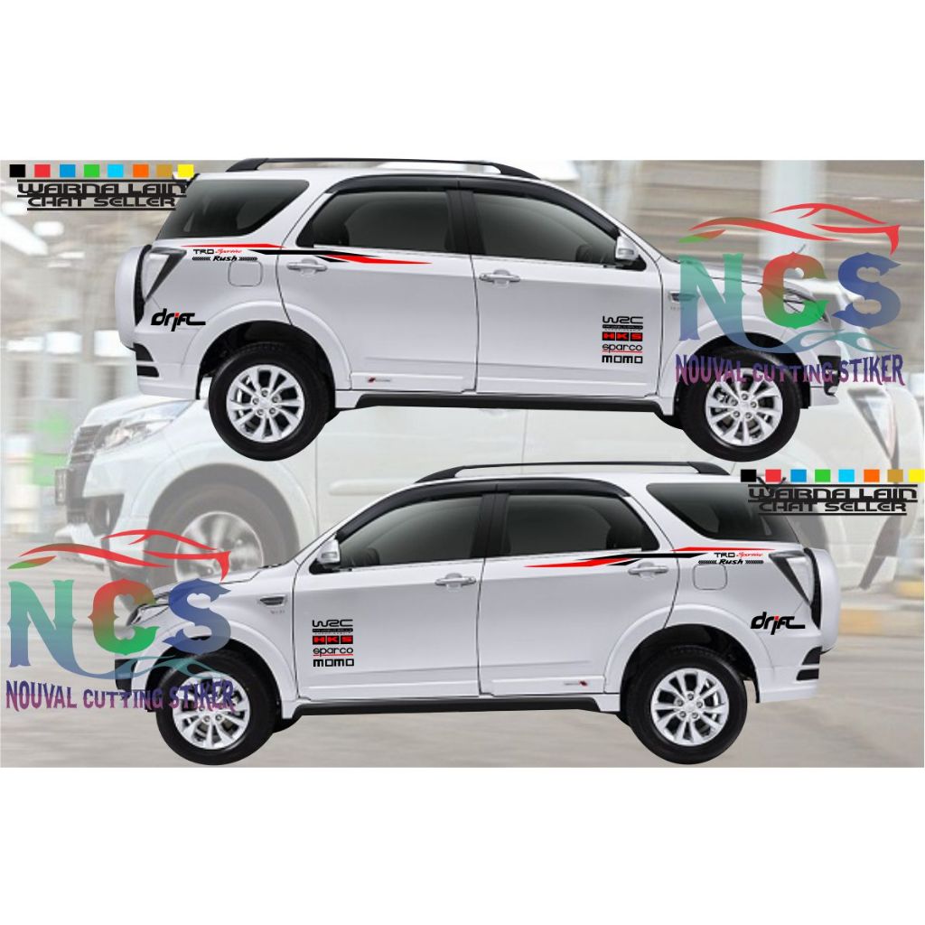 Stiker mobil toyota rush stiker body samping mobil rush stiker rush keren stiker variasi mobil rush 