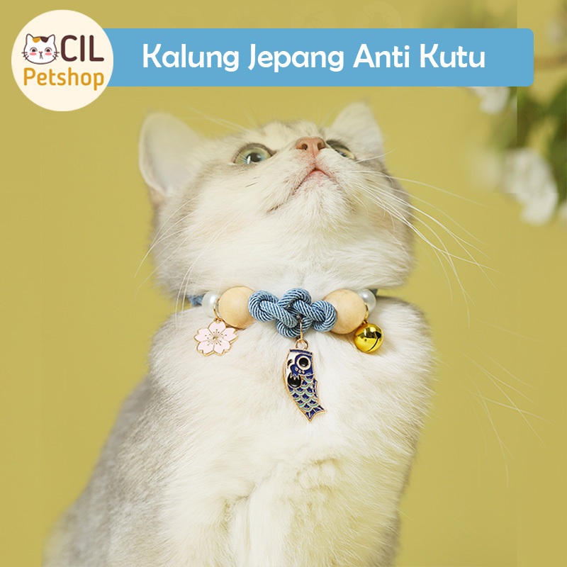 Kalung Kucing Anjing Jepang Lonceng Anti Kutu Dan Serangga Anjing Kucing