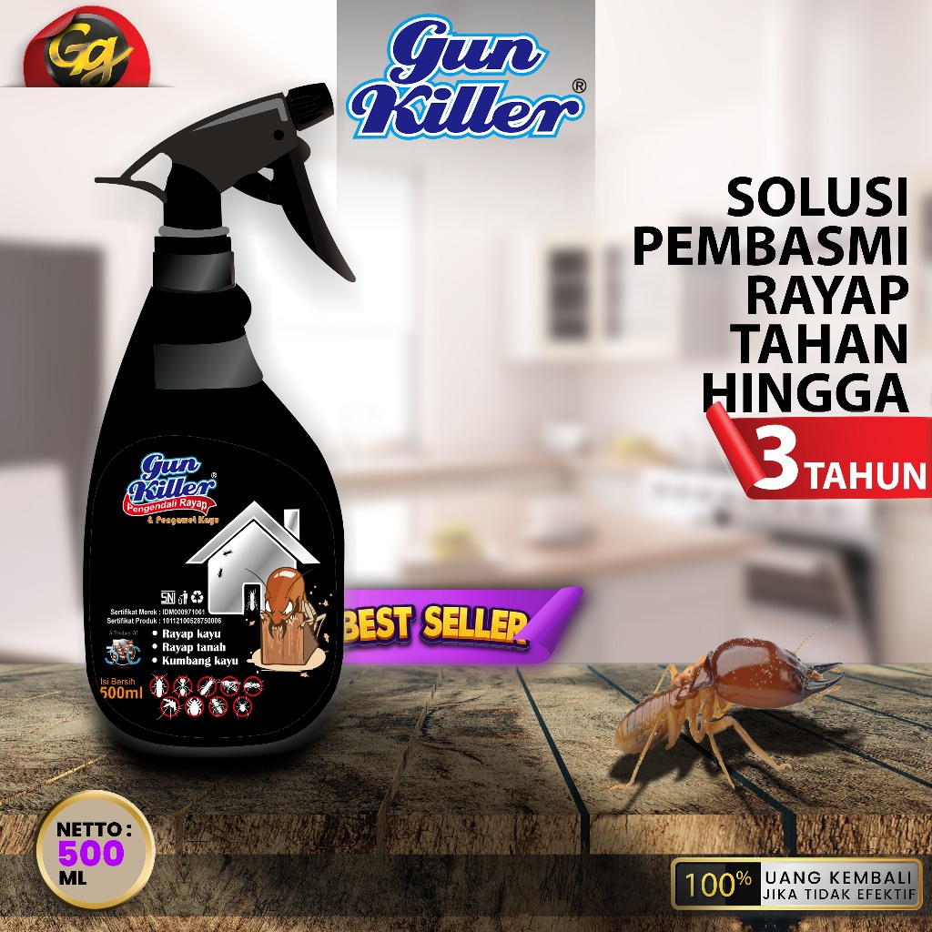 gun killer pembasmi rayap anti rayap obat rayap pengawet kusen/kayu paling ampuh