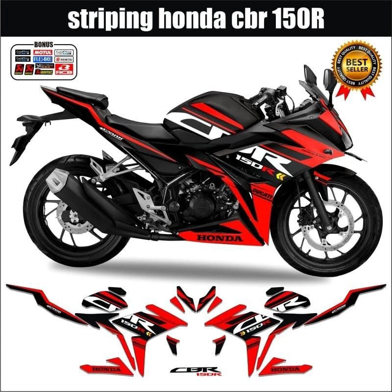 STRIPING STIKER HONDA CBR 150R K45N / K45G / FACELIFT / STIKER DECAL HONDA CBR 150R