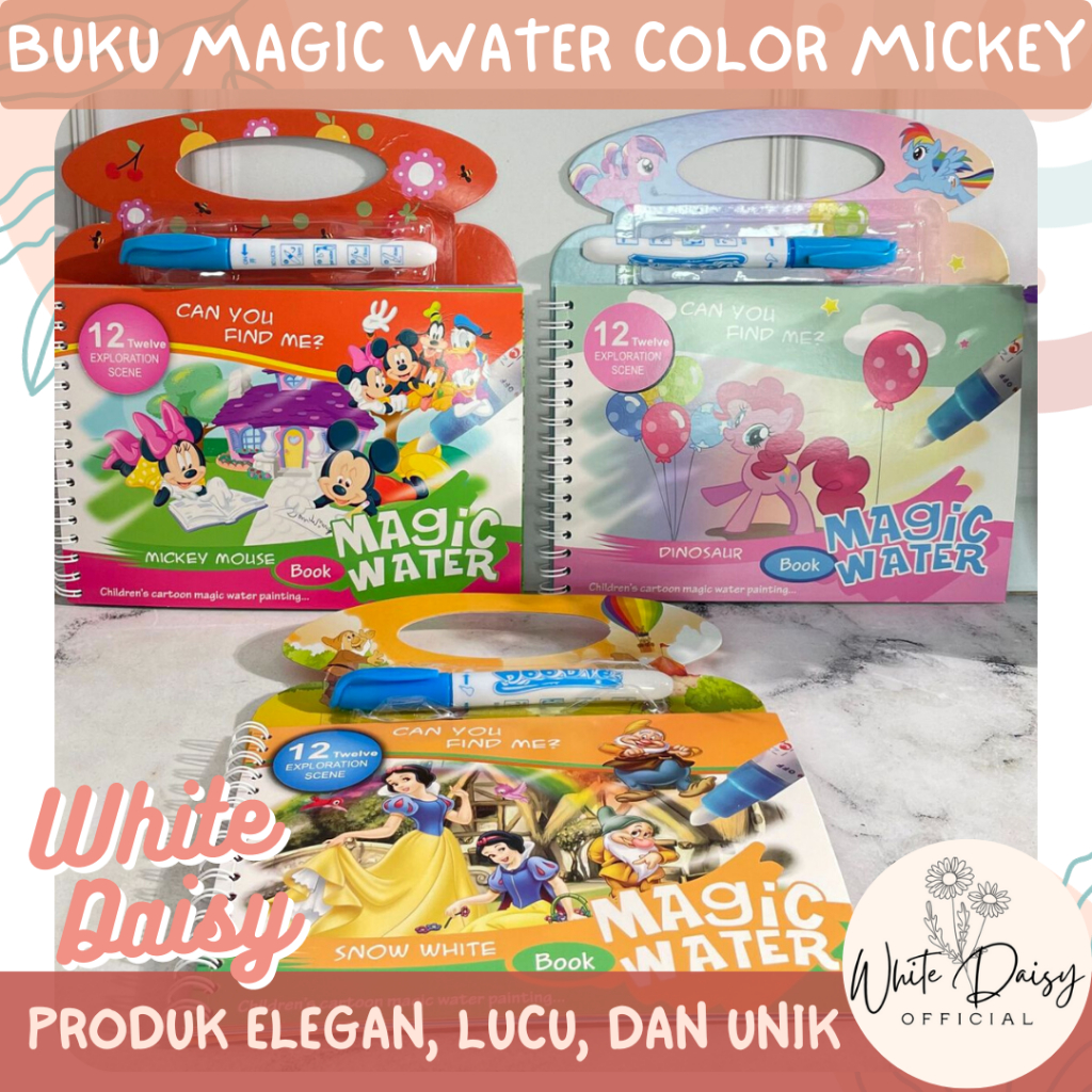 

Buku magic watercolor mickey mouse premium education book kreatif