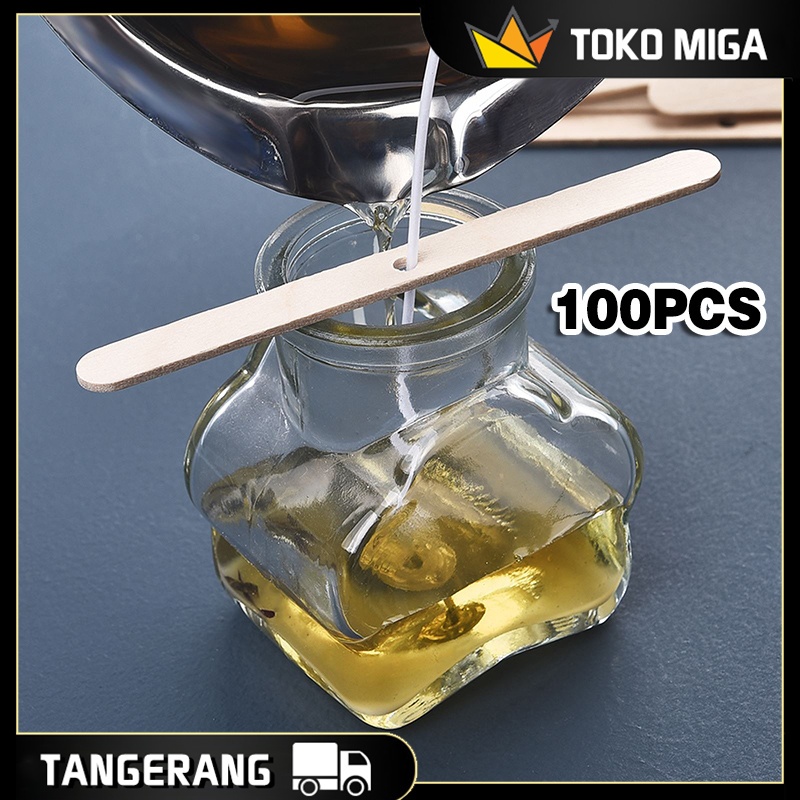 100pcs Penengah Sumbu Lilin Berlubang Kayu Candle Wicks Holder Sumbu Lilin Centering Tools Wooden