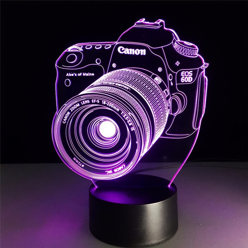 hot product acrylic led 3d kamera / lampu tidur / led akrilik/ hadiah lampu 3d / acrylic night light
