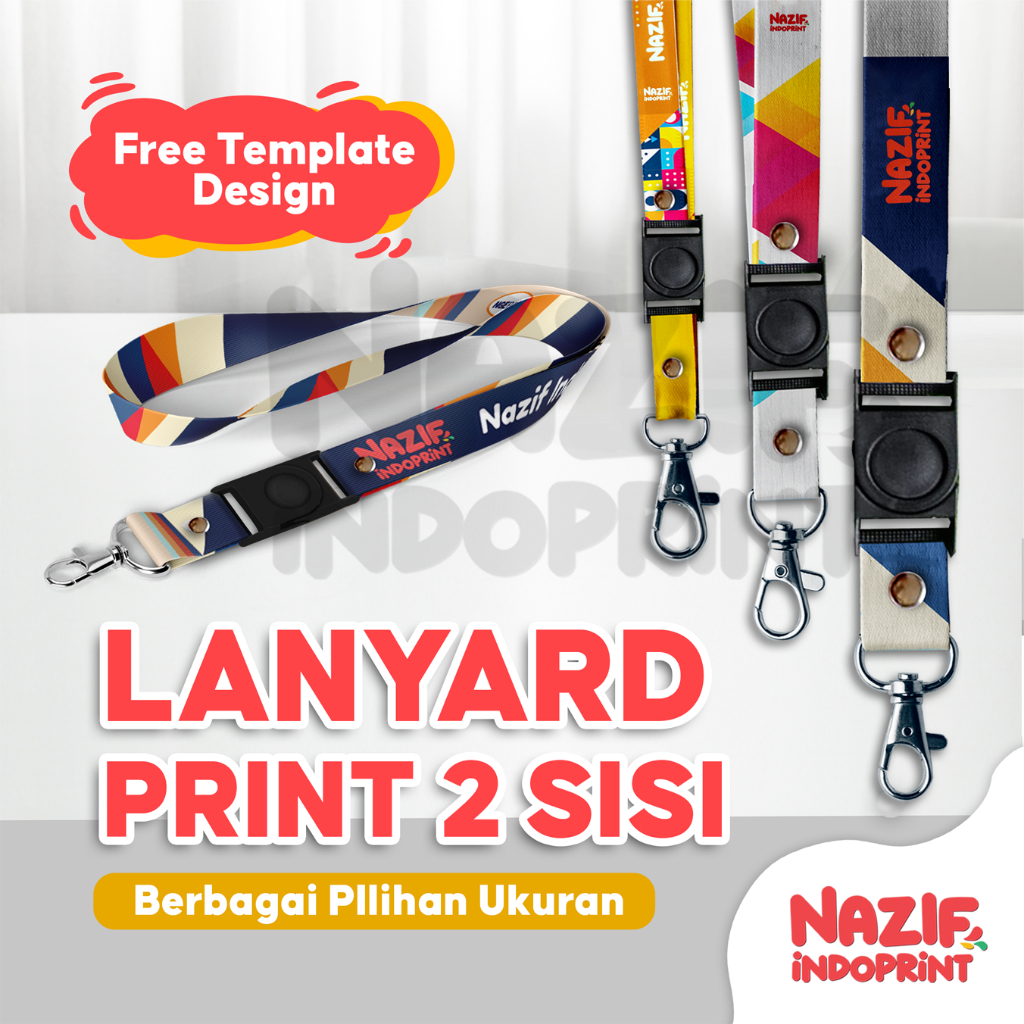 

[SATUAN] Lanyard Custom / Lanyard ID Card / Tali Lanyard ID Card Lebar (1.5 cm) (2 cm) & (2.5 cm) / Tali Name Tag ID Card Bahan Tissue Premium / Lanyard ID Card Custom