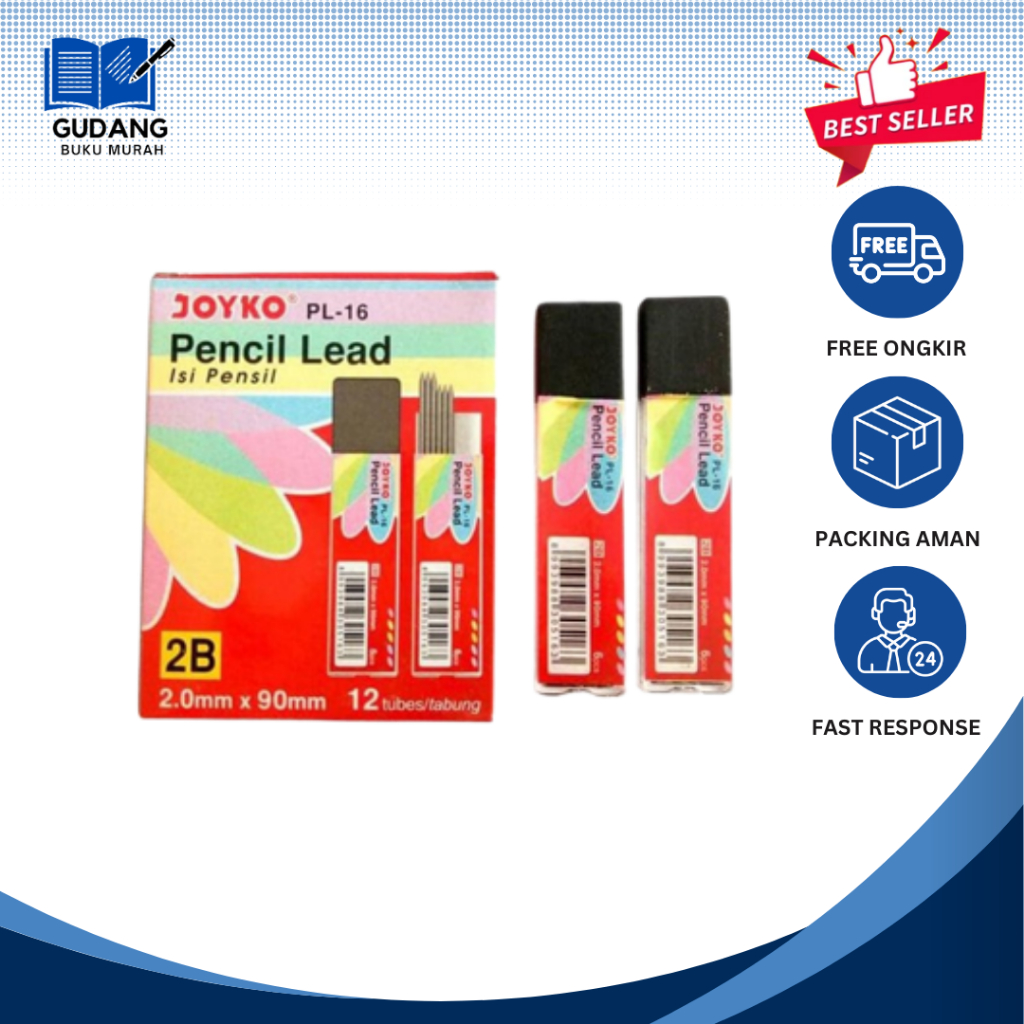 

Refill/ Isi Pensil Joyko PL-16 2B 2.0mmx90mm / GUDANG BUKU MURAH