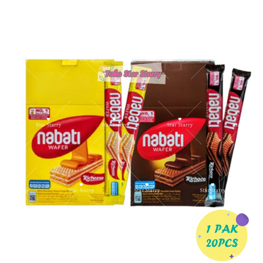 

[Per Kotak] Nabati Wafer Keju/Coklat @5g (1box=20pcs) Snack Viral Halal MUI