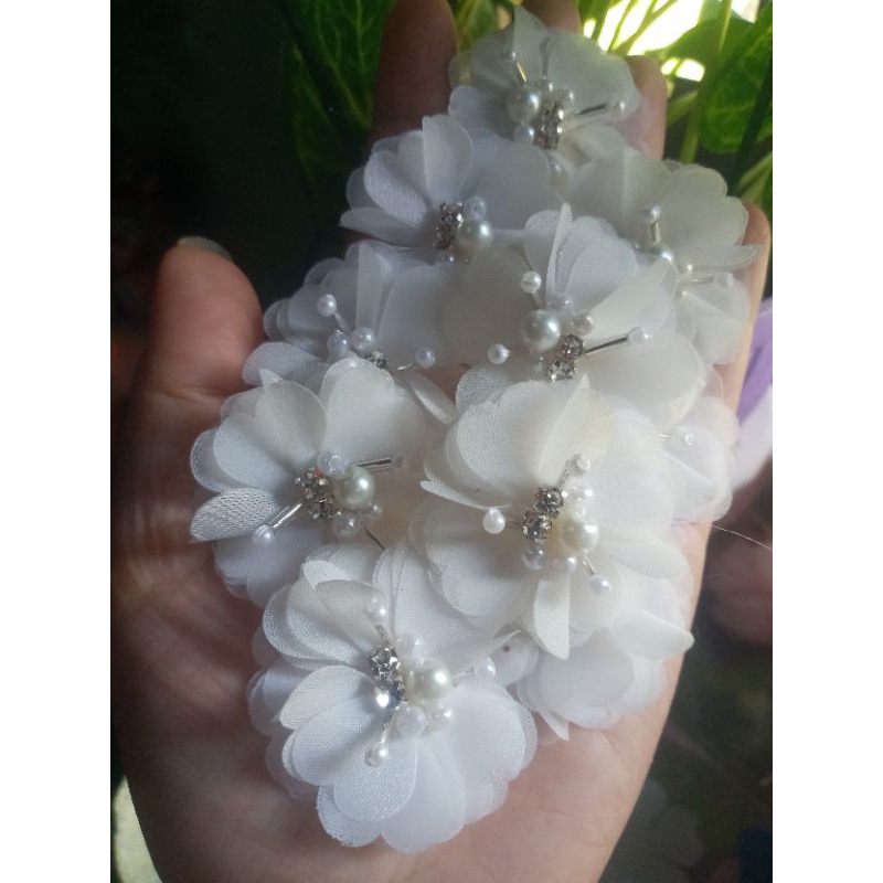 bunga 3d manik mutiara 3cm/12pcs