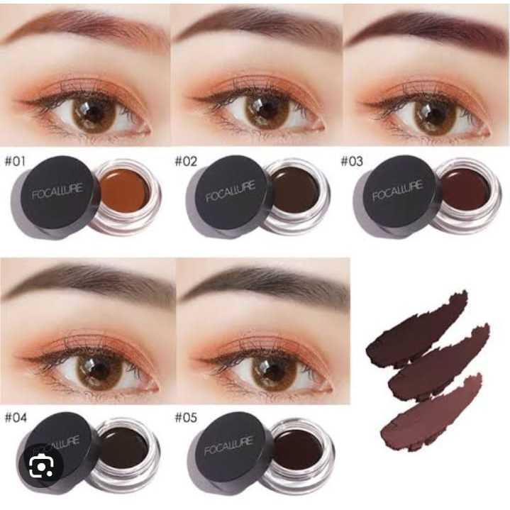 Original FOCALLURE Pomade Eyebrow Cream Gel , Auto Brow Pen FA18 dan Blush On Colour Mix FA25-B07