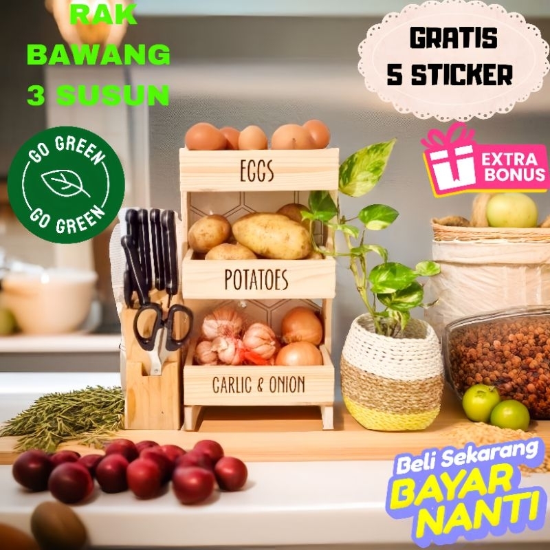 Rak Dapur Serbaguna / Rak Bawang / Rak Bumbu / Tempat Bumbu Dapur / Wadah Bumbu Dapur / Rak Serbagun